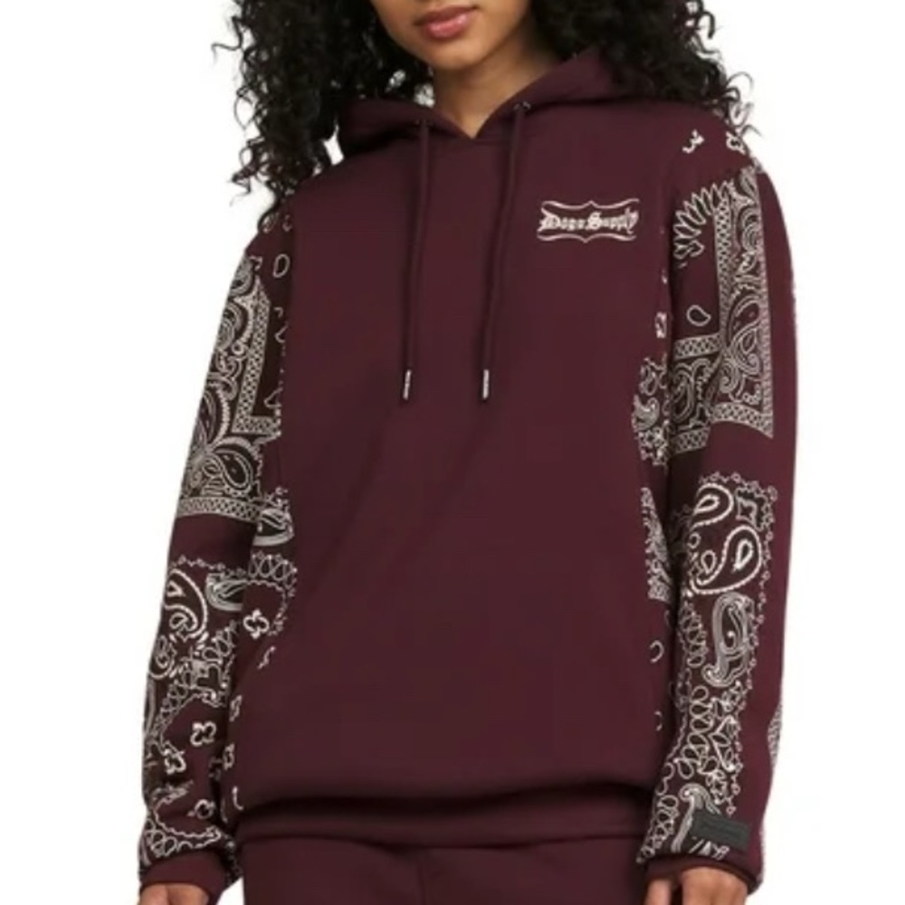 Dogg Supply Maroon Paisley Hoodie